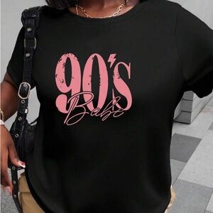 SHEIN CURVE Black 90's Babe Graphic Tee